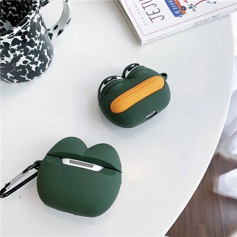 Cute 3D Frog Face Premium Airpods Case Shock Proof Cover