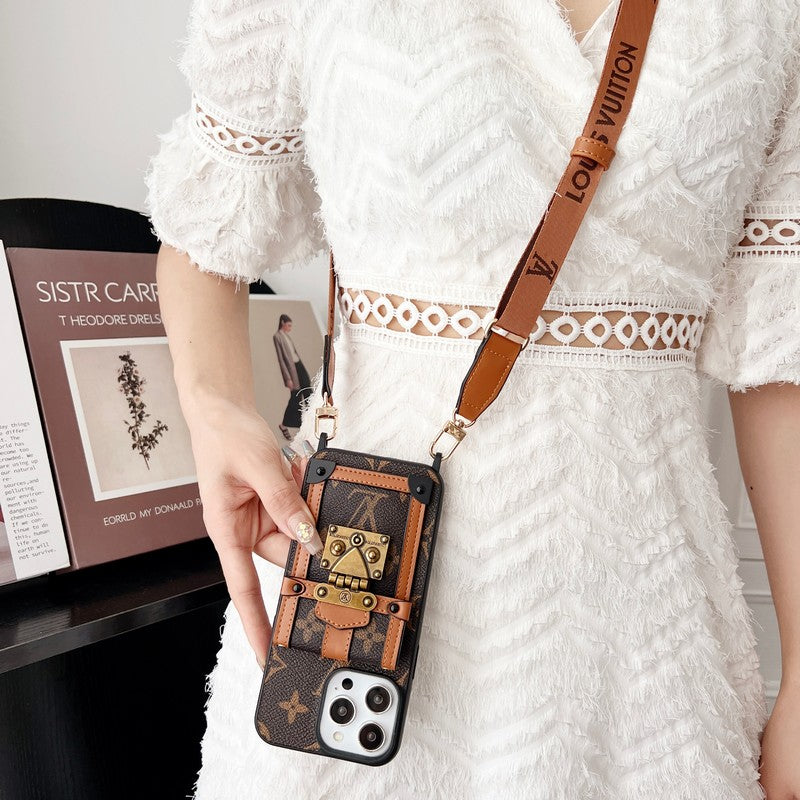 Lou Brown Crossbody Chain iPhone Case