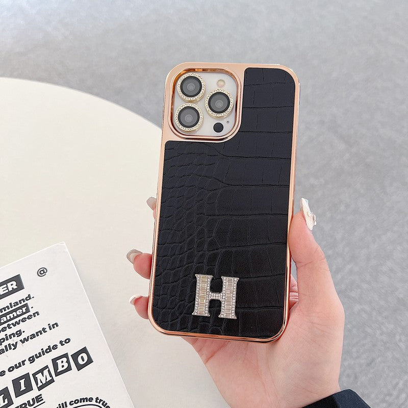 Herm Diamond Logo Rose Gold iPhone Case