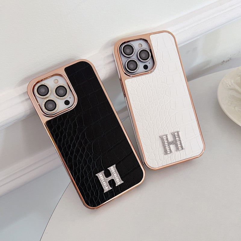 Herm Diamond Logo Rose Gold iPhone Case