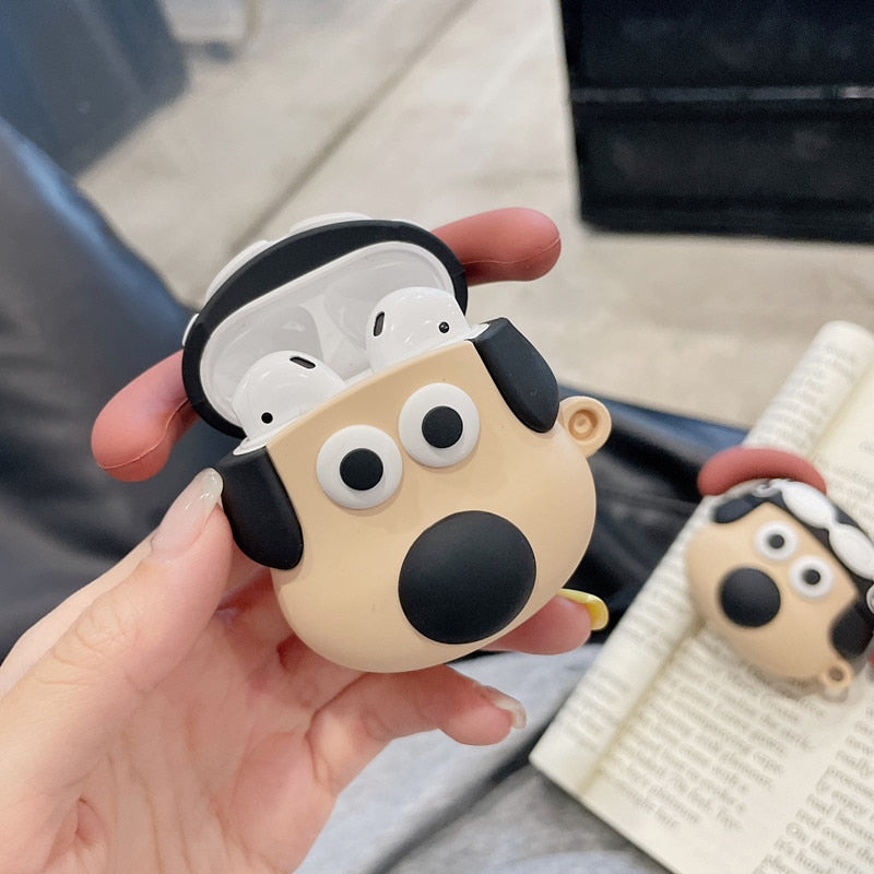 3D Cute Cartoon Pilot Dog Premium AirPods Case Shock Proof Cover