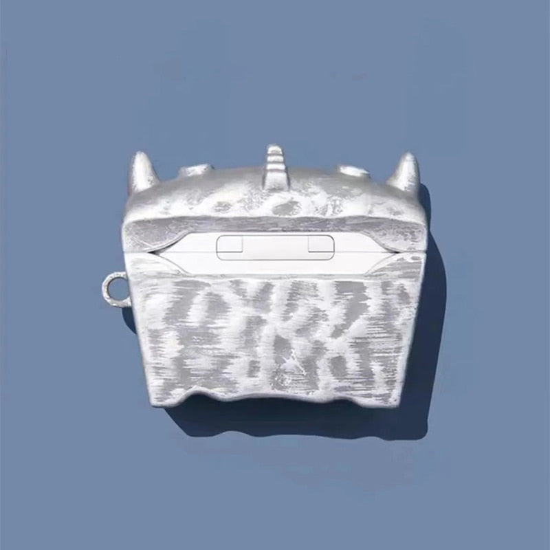 Silver Skull Treasure Chest Premium AirPods Case Shock Proof Cover