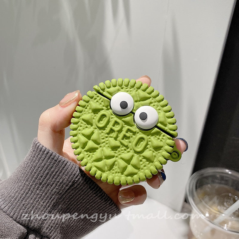 Cute 3D Oreo 'Macha Cookie' Premium AirPods Case Shock Proof Cover