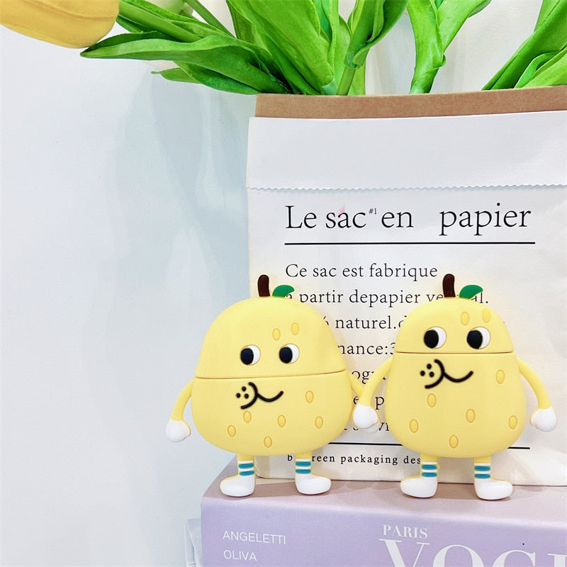 3D Cute Fruit 'Snow Pear' Premium AirPods Case Shock Proof Cover