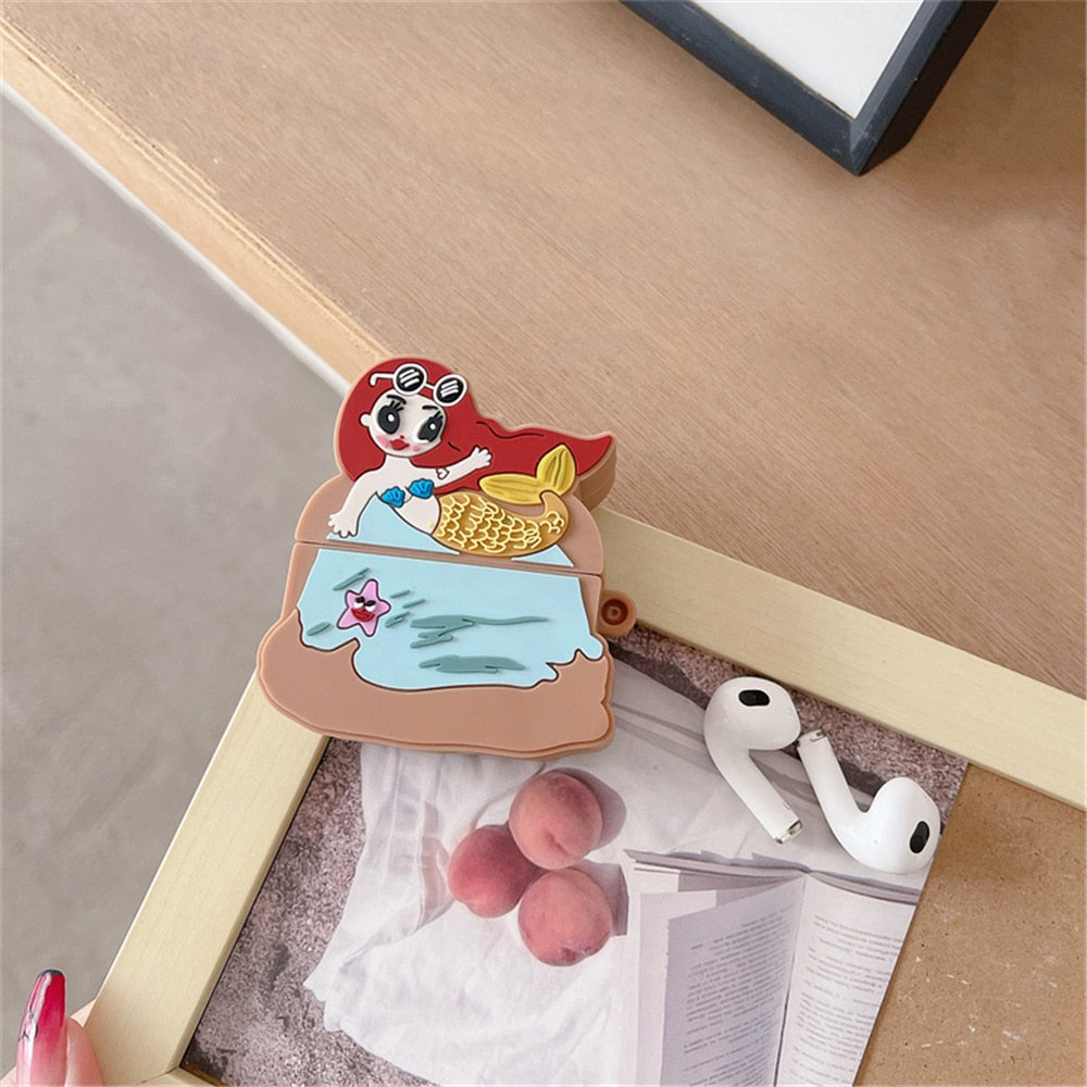 Cute 3D Little Mermaid Cartoon Premium AirPods Case Shock Proof Cover