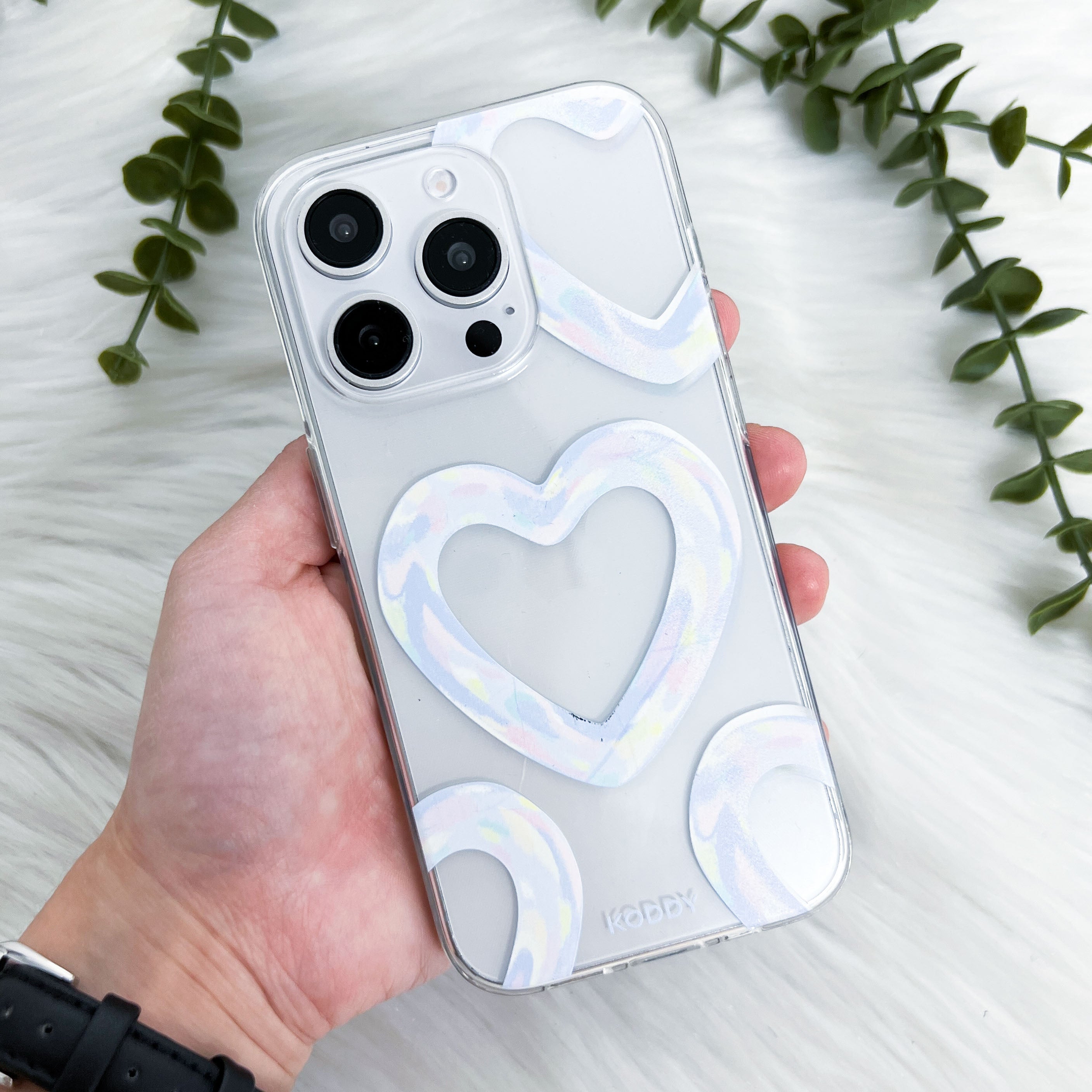 Blue Bubble Pattern Hearts Phone Case