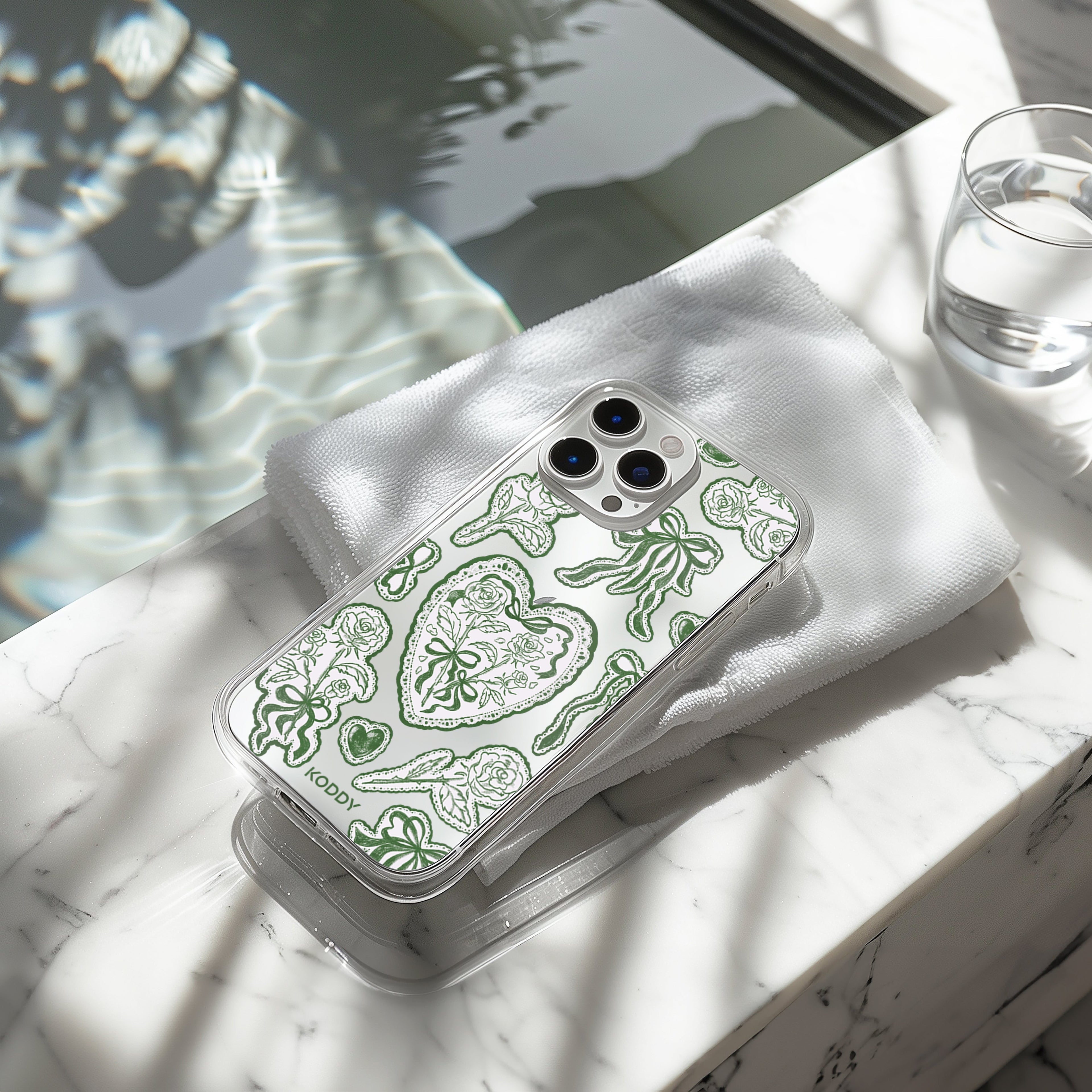 Moss Green Lace Phone Case