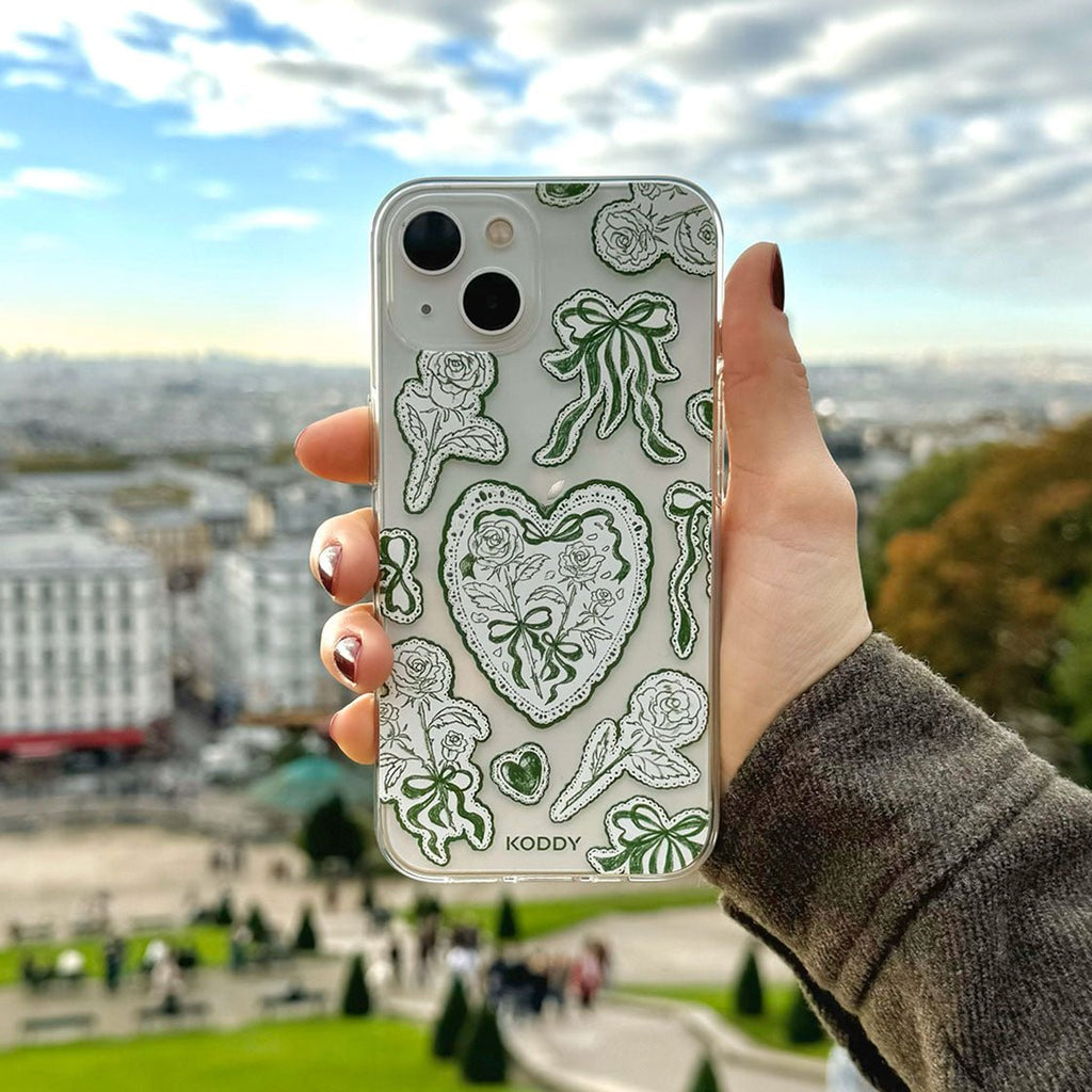 Moss Green Lace Phone Case