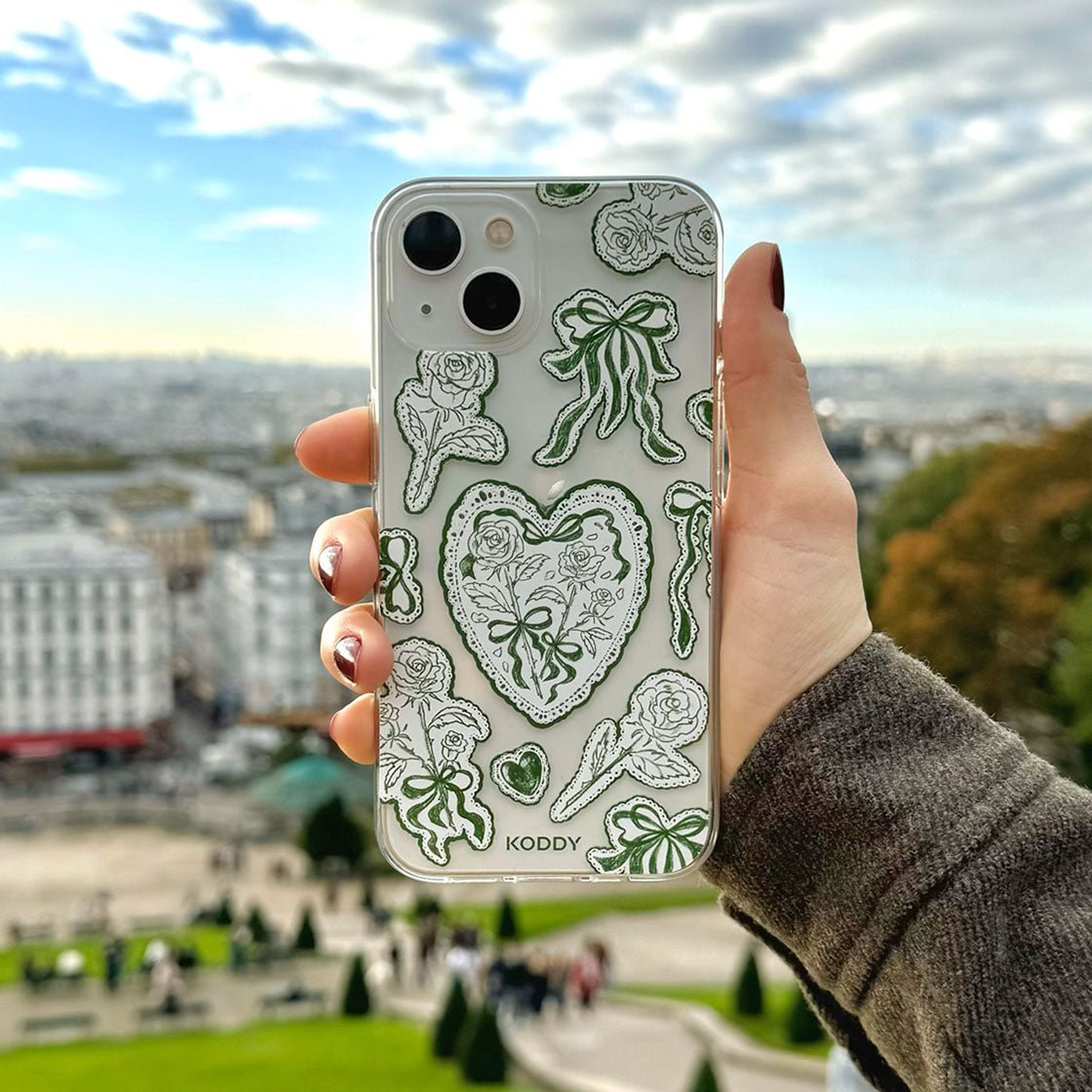 Moss Green Lace Phone Case