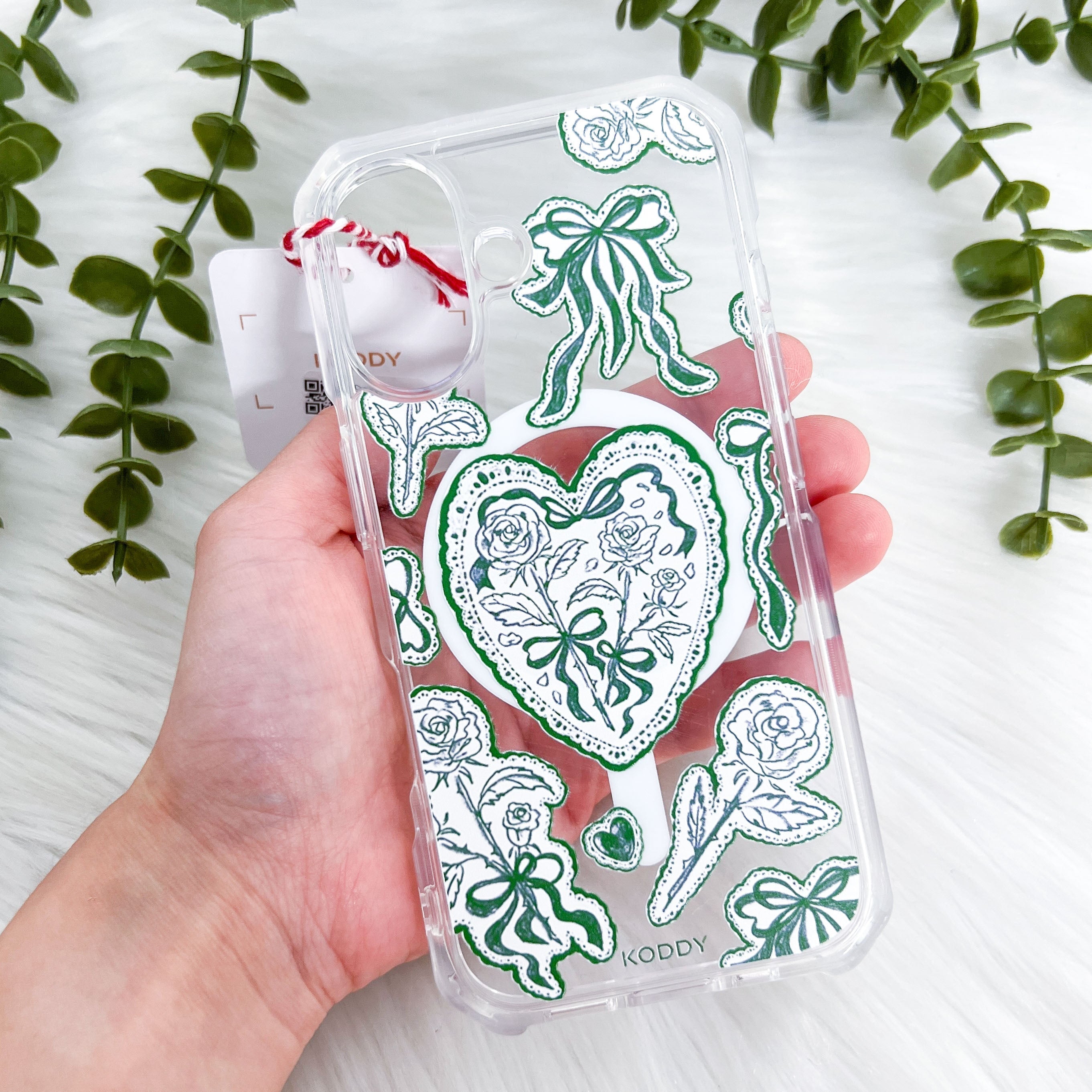 Moss Green Lace Phone Case