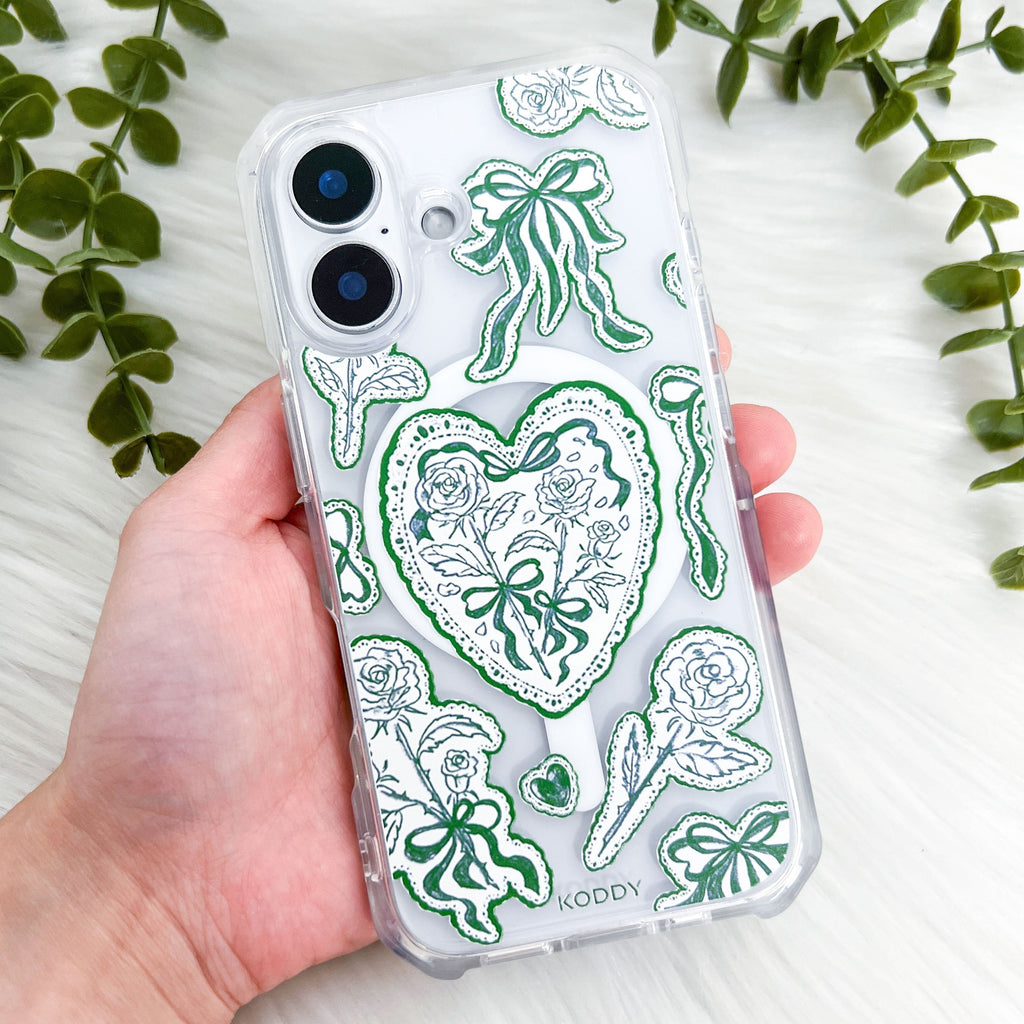 Moss Green Lace Phone Case