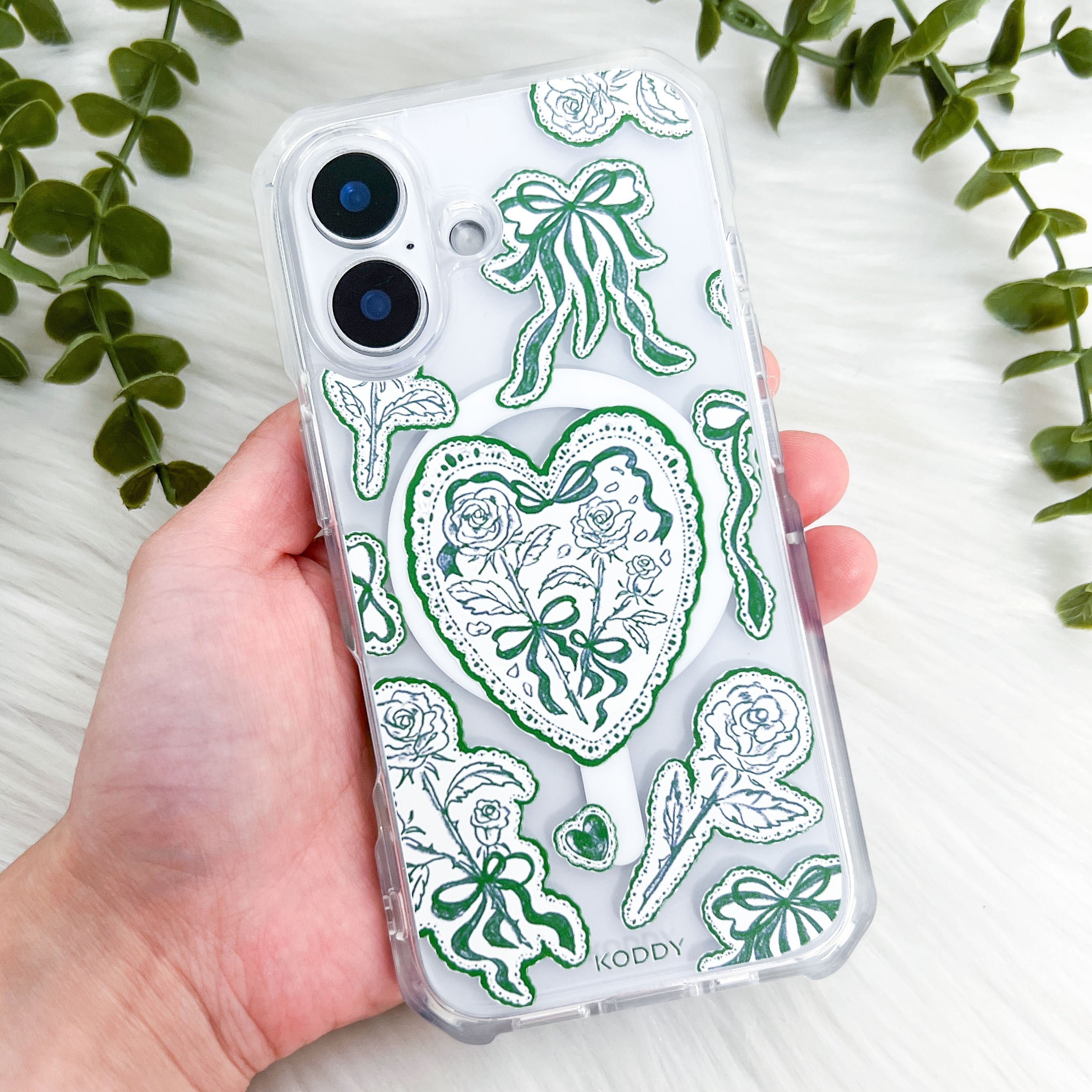 Moss Green Lace Phone Case