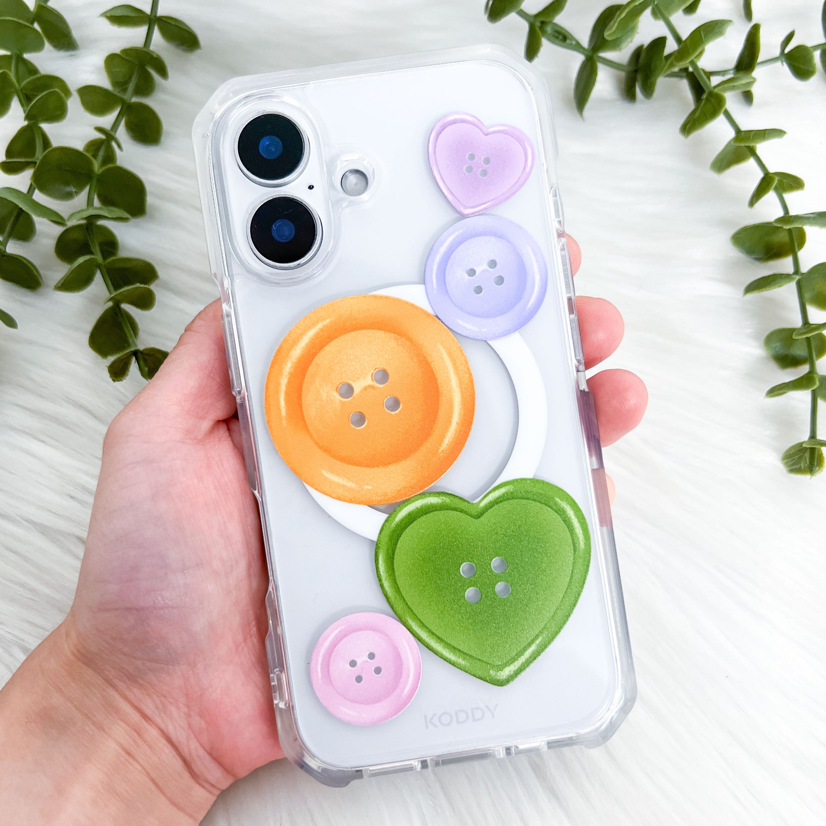 Orange And Green Buttons Phone Case