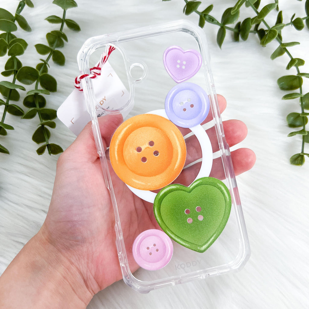 Orange And Green Buttons Phone Case