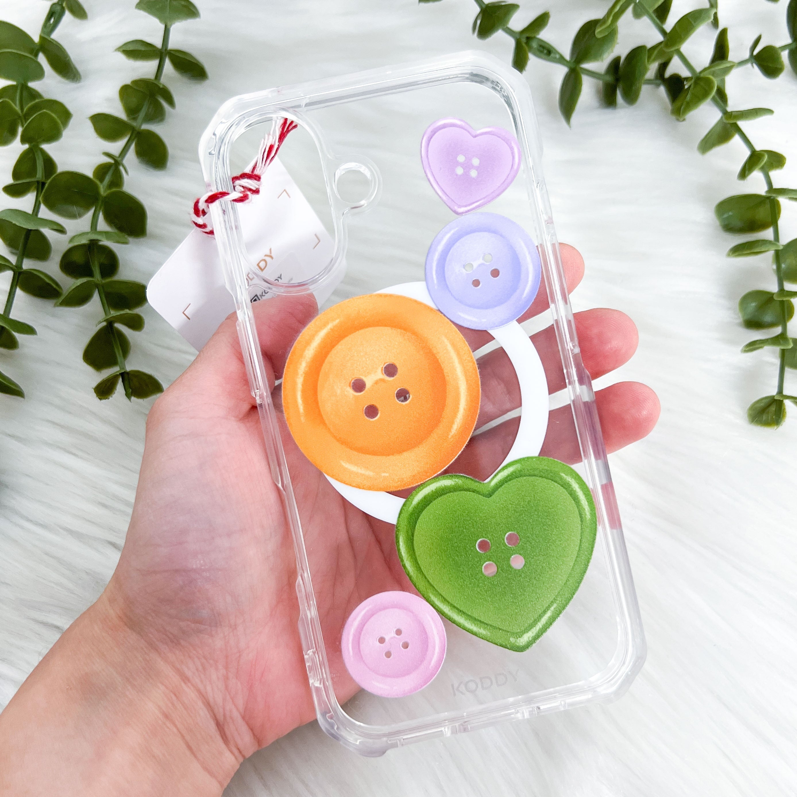 Orange And Green Buttons Phone Case