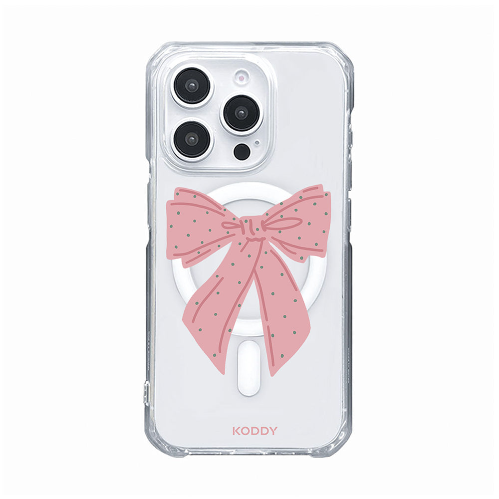 Polka Dot Pink Ribbon Phone Case