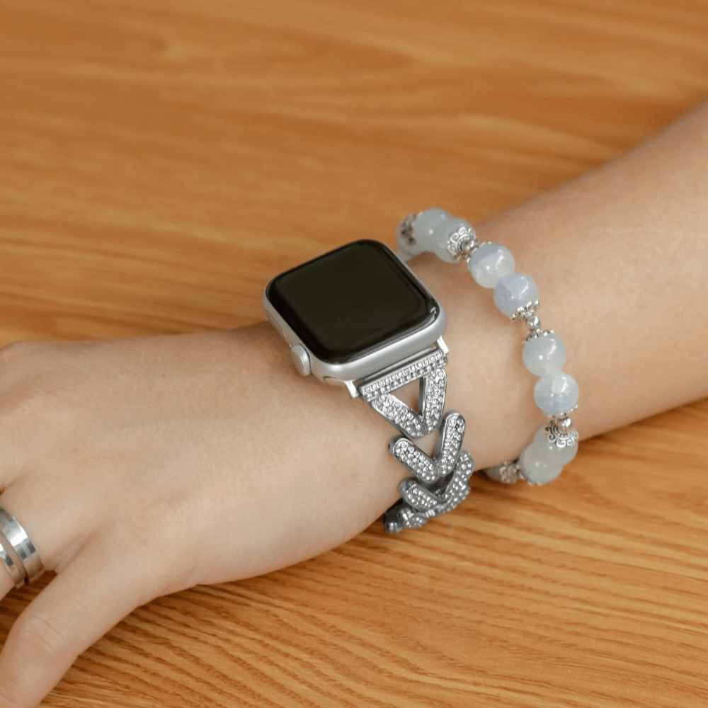 Polleo Diamond Bedazzled Luxury Steel Band