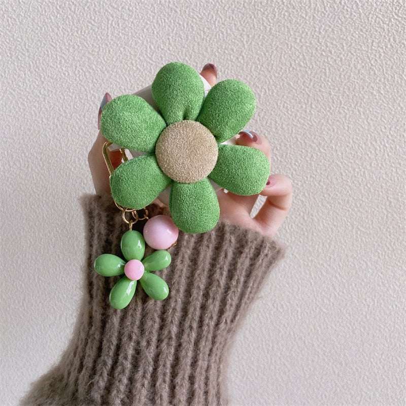 Wild Flower 'Green Flower Keychain' Strap Premium AirPods Pro Case Shock Proof Cover