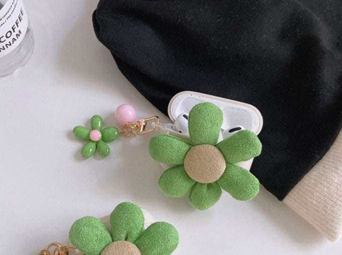 Wild Flower 'Green Flower Keychain' Strap Premium AirPods Pro Case Shock Proof Cover