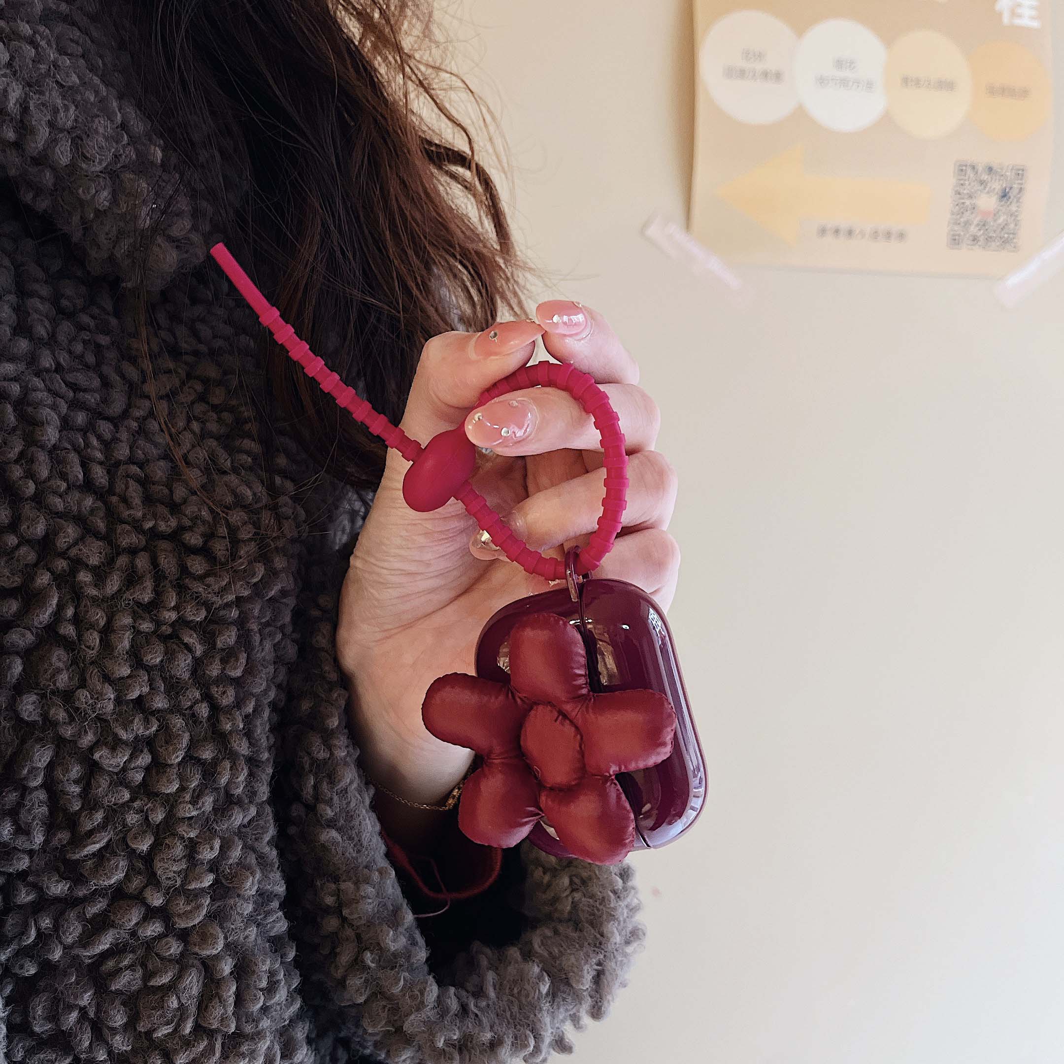 Flower Down 'Carmine' Hand Strap AirPods Pro Case Shock Proof Cover