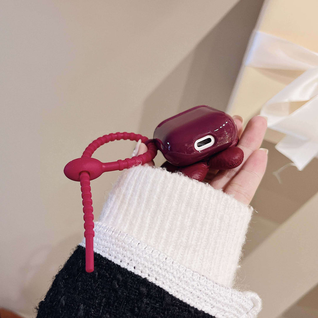 Flower Down 'Carmine' Hand Strap AirPods Pro Case Shock Proof Cover