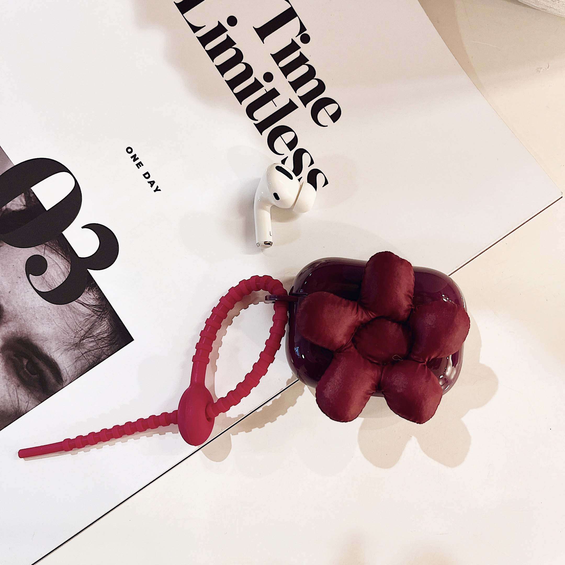 Flower Down 'Carmine' Hand Strap AirPods Pro Case Shock Proof Cover